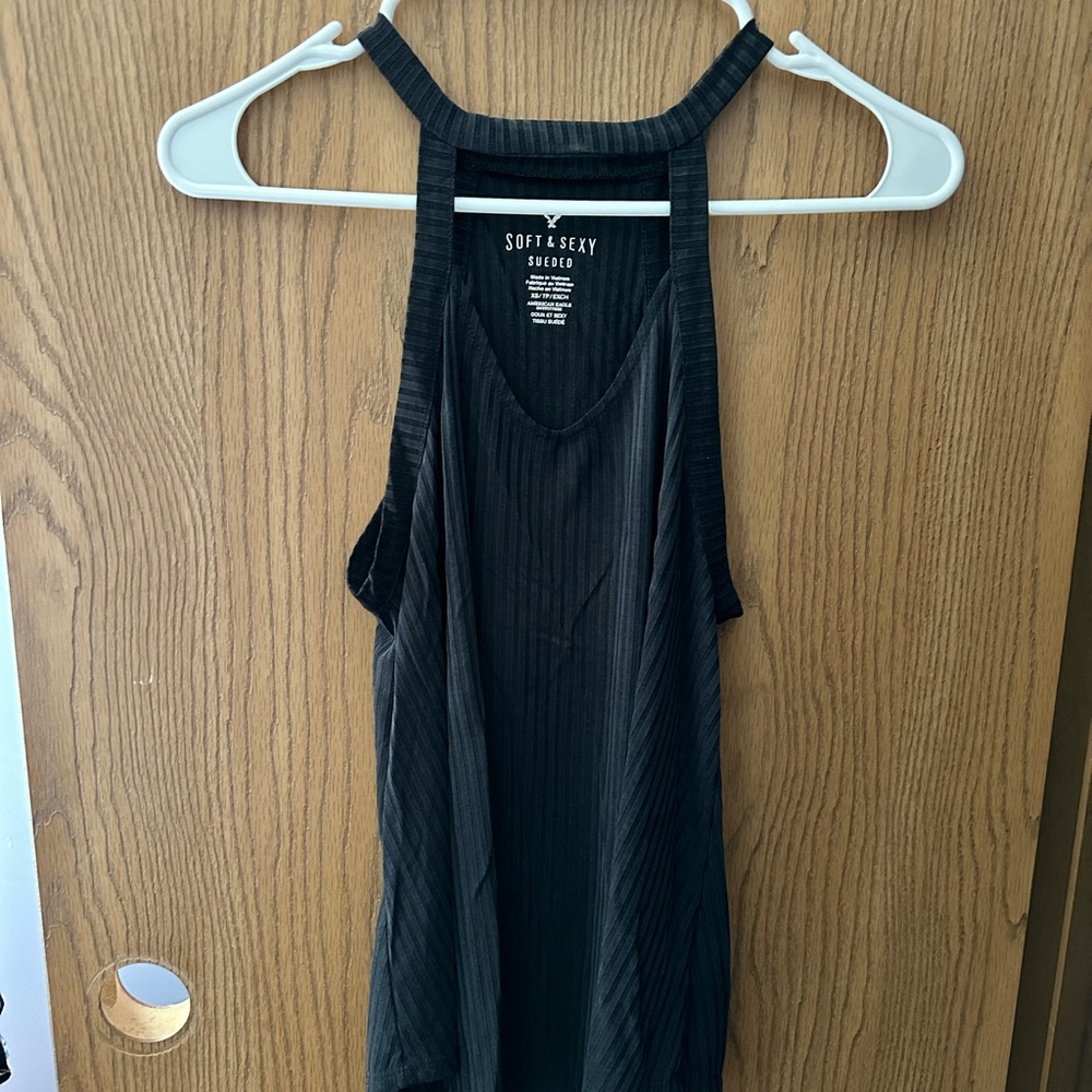 Aerie Soft & Sexy Ribbed Black Tank Top